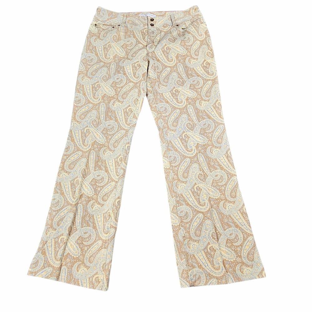 Tommy Hilfiger Womens Size 12 Paisley Jeans Cotton Tan Blue VTG *Hemmed - Picture 12 of 12